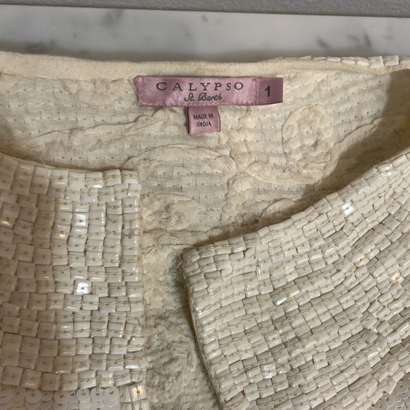 Calypso St Barth White Beaded & Sequin Cropped Jacket. Size Small - Picture 11 of 16